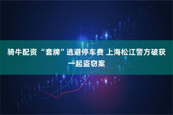 骑牛配资 “套牌”逃避停车费 上海松江警方破获一起盗窃案